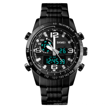 Jam Tangan Pria Luxus-Edelstahl-Analog-Armbanduhr Analog- und Digitaluhr für Herren